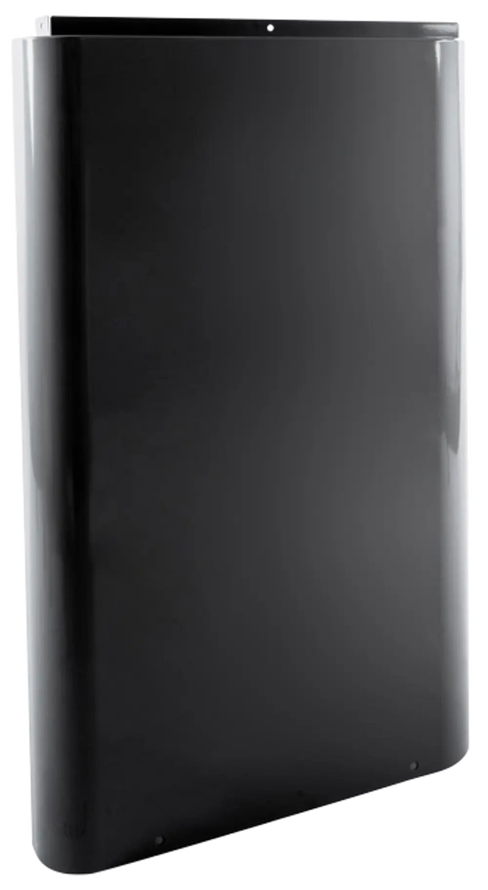 Rechte Seitenverkleidung in Schwarz, hergestellt von Wolf, mit einem glatten Finish und Montageöffnungen, geeignet für die spezifische Anwendung im CHA-System.